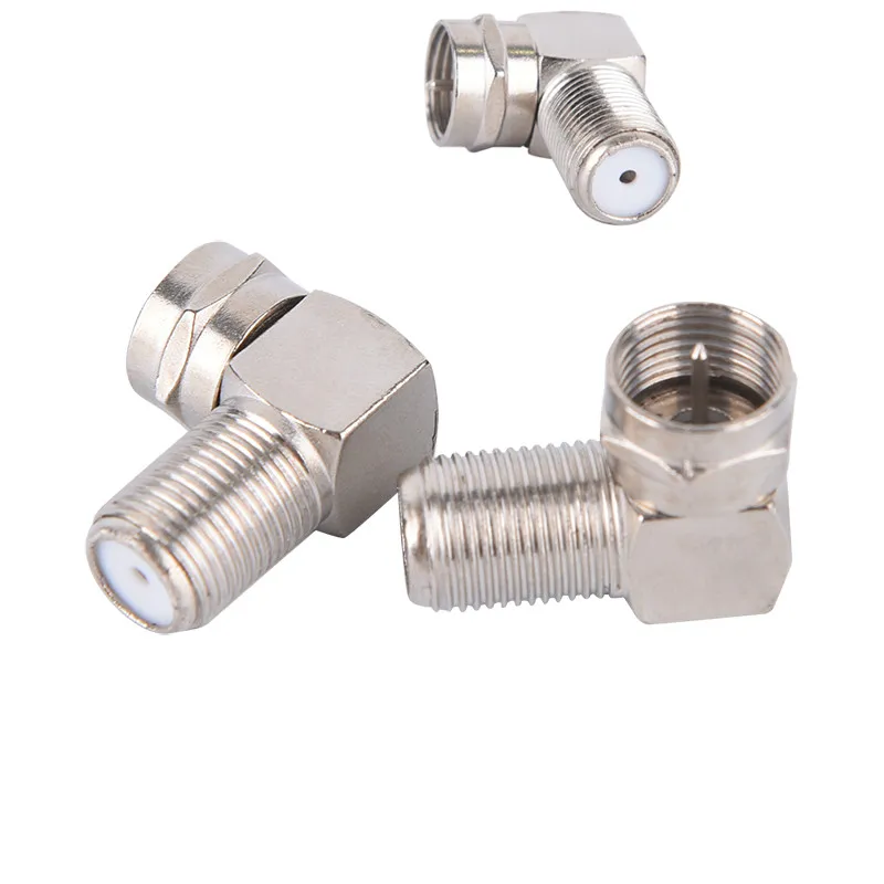 

2/4pcs 90 Degree Right Angled TV Aerial Cable Connector RF Coaxial F Female to TV Male Plug to Female Socket RG6 RG5