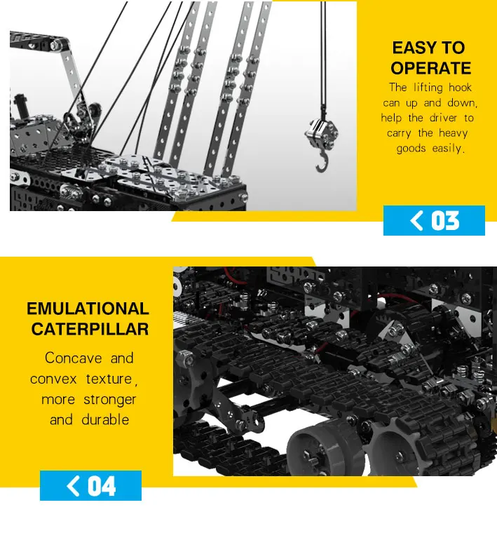 Diy bloques de construcción de grúa radiocontrol de acero inoxidable montado Sw (Rc) 010 lado polipasto 2,4G Control remoto Crane 10 canal juguete chico