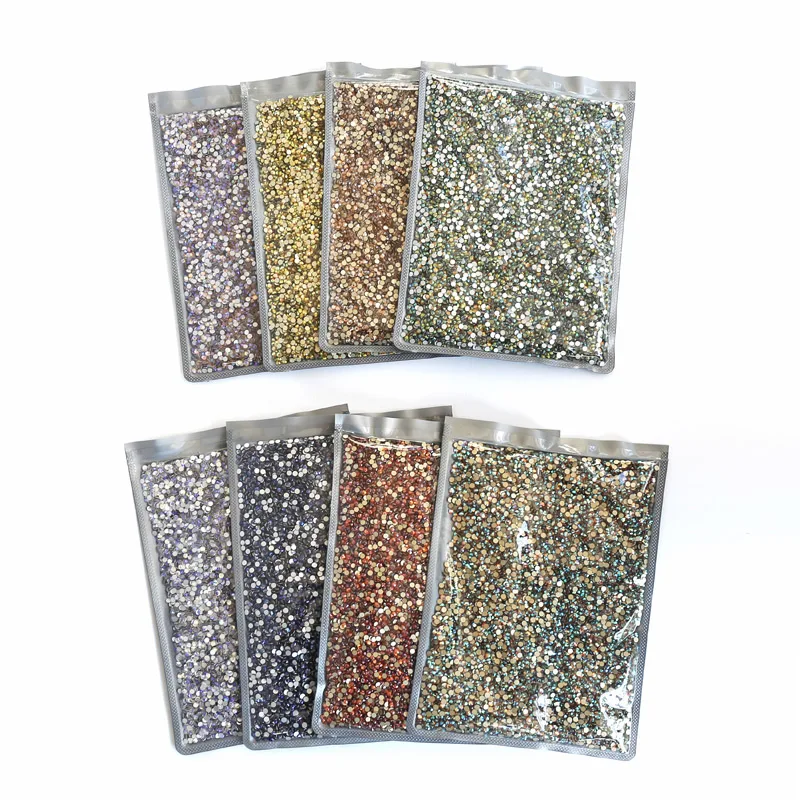 Wholesale Novel Color Coatings SS3-SS30 Non Hot Fix Rhinestone In Bulk Big Package FlatBack Crystal Strass Glitter Stone Garment