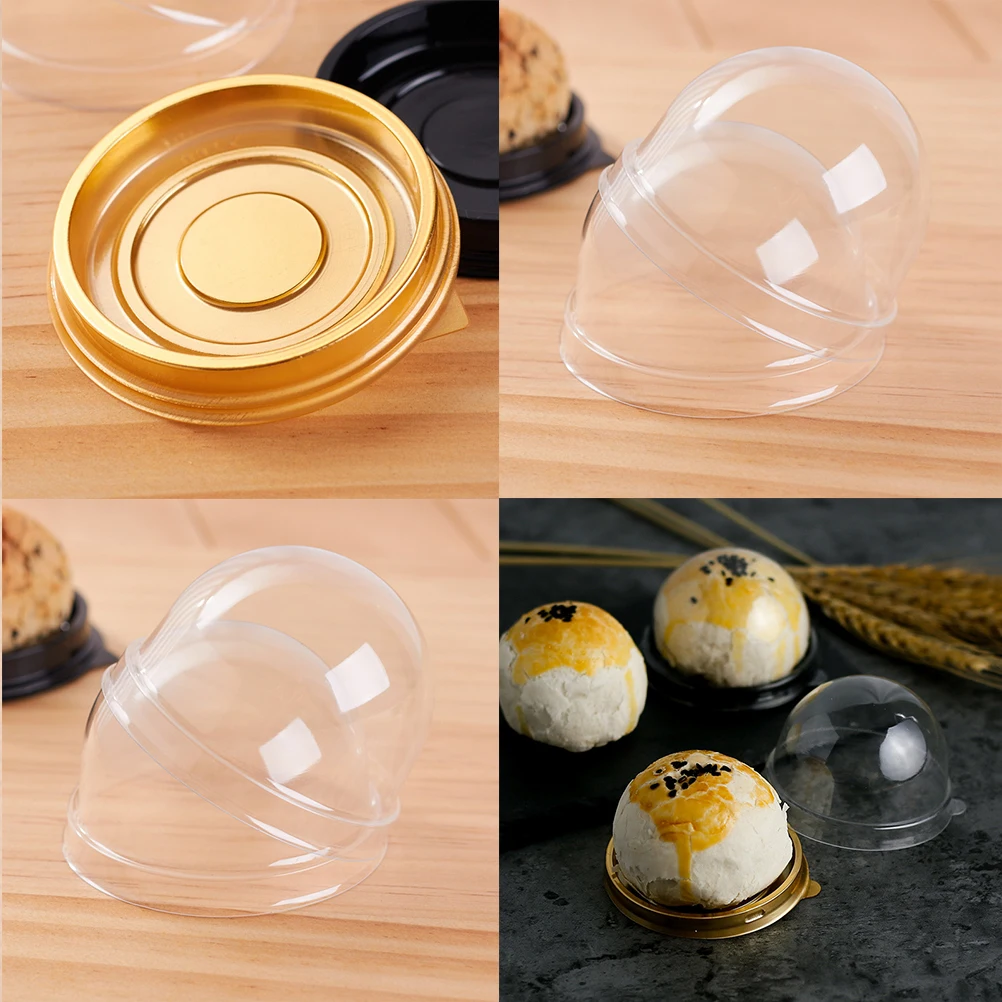 50pcs Packing Boxes Transparent Plastic Cake Boxes Non Food Grade Environmental Dessert Packaging
