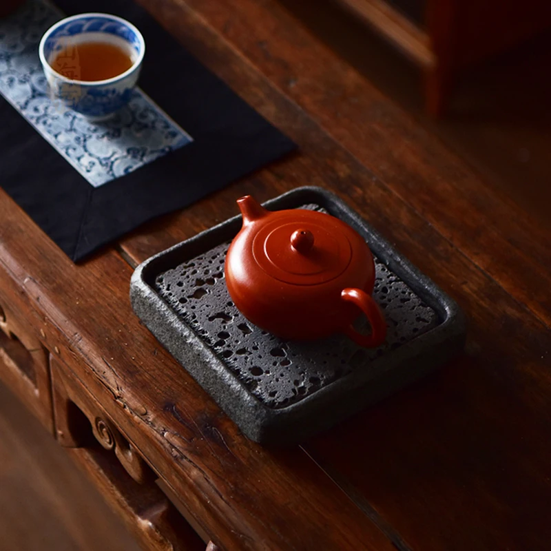 Tea Tray Teaware Home Decoration Tea Set Plate Separable Natural Stone Volcanic Rock Table Accessories Office Desk Decor Handmad