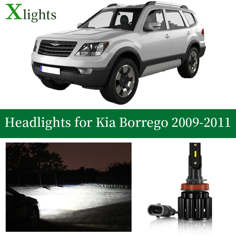 Xlights For Kia Borrego 2009 2010 2011 Led Headlight Bulbs Low High Beam 12V 24V Super Bright Canbus Car Lamp Light Accessories