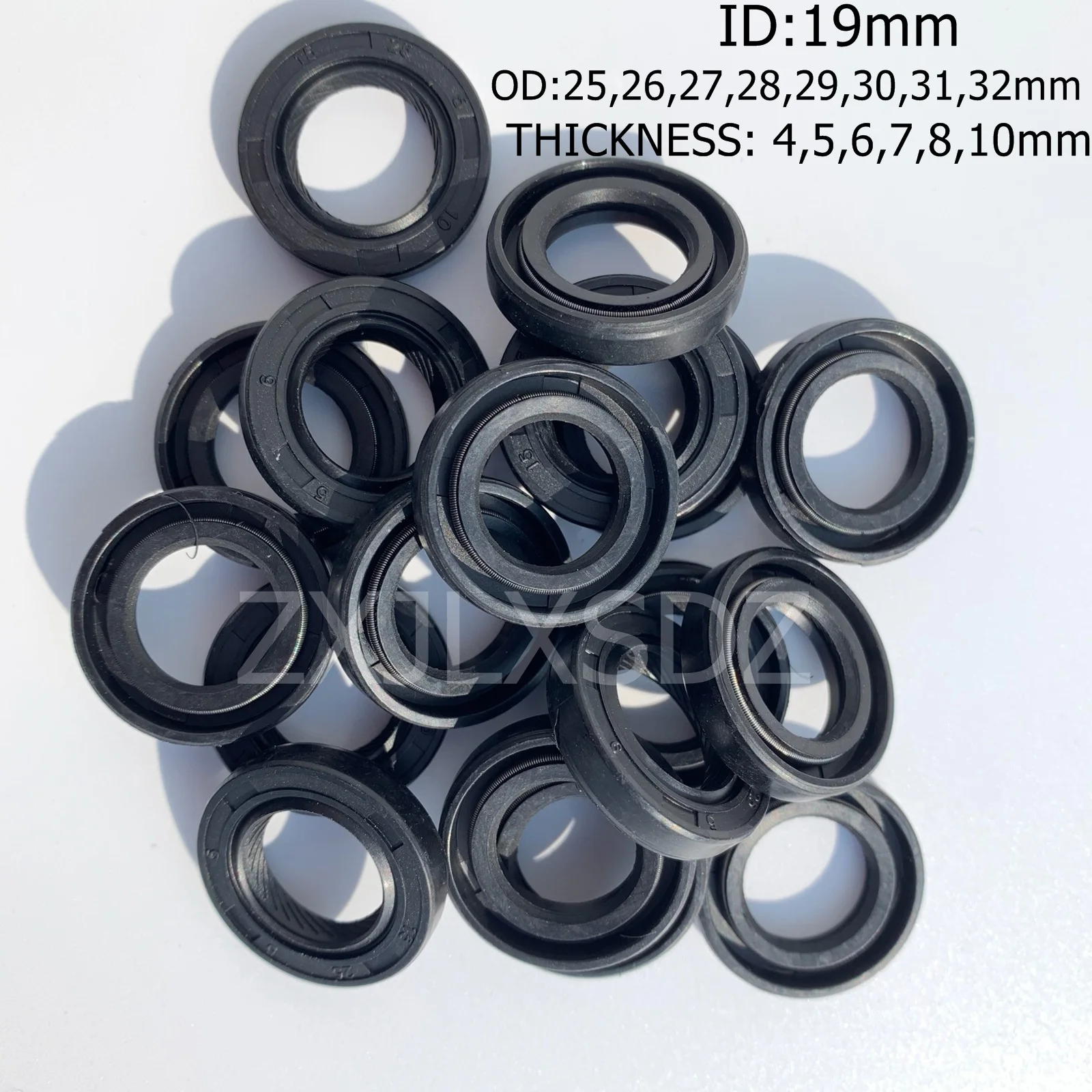 5/10 Pcs NBR Nitrile Rubber TC Double Lip Oil Seal 19x25x6/8 19x26x7 19x27x4/5/6/7/10 19x28x7 19x29x7 19x30x5/6/7/8/10mm