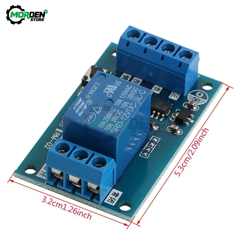 Bistable Relay Module 5V/12V /24V Single Button Relay Module One Modification Start-Stop Self locking Car Modification Switch