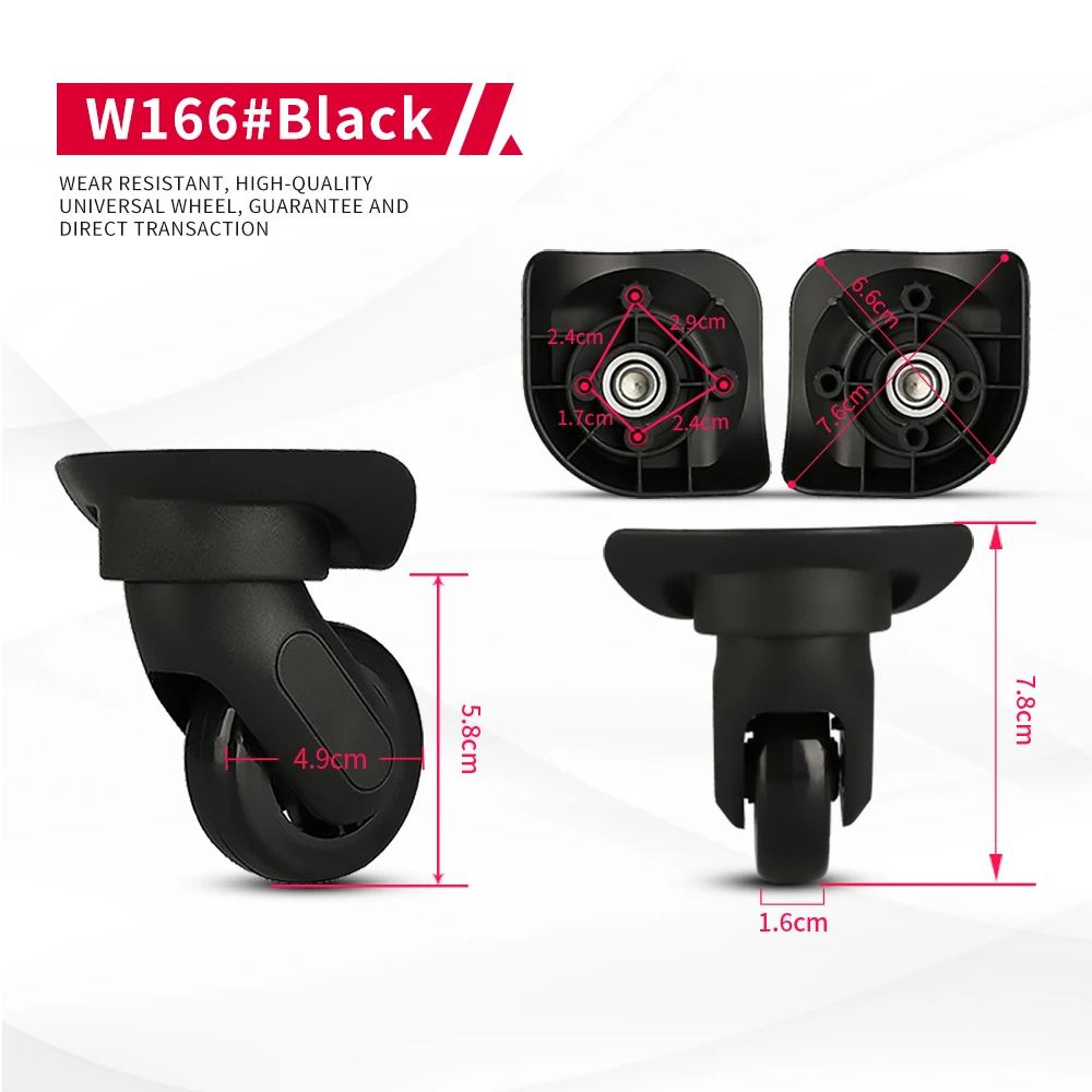 DILONG Hongsheng W166 Universal wheel luggage accessories trolley case suitcase password box wheel replacement roller