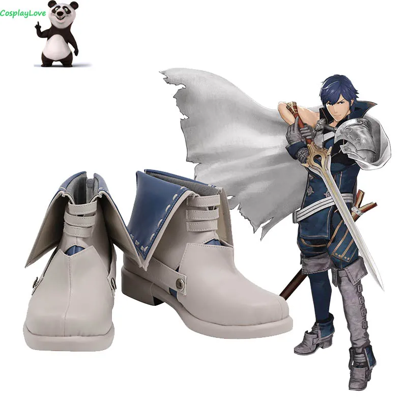 

CosplayLove Fire Emblem Awakening Chrom White Cosplay Shoes Cosplay Long Boots Leather Custom Made