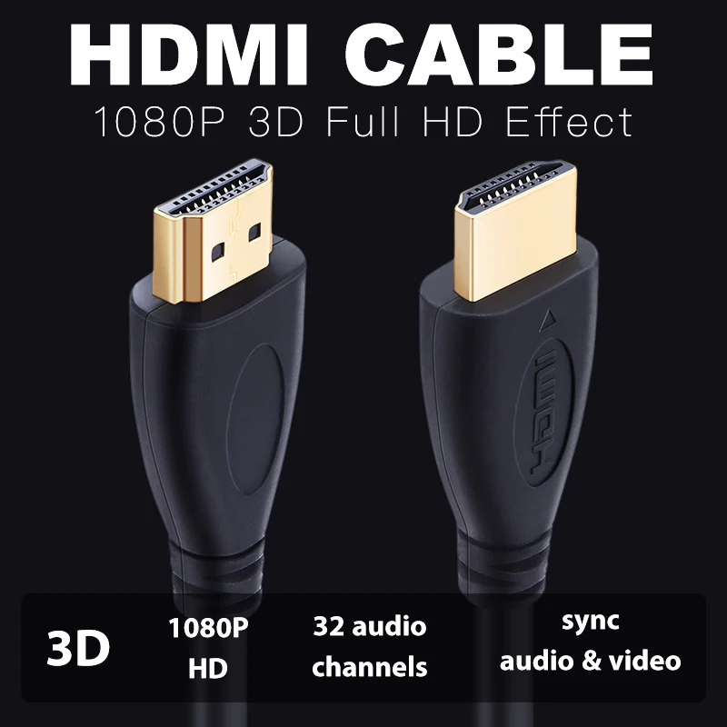 5pcs/lot HDMI cable 2.0 1.4 support 4K*2K 60Hz 1080P 3D gold plated Cable High speed for PS3 projector HD TV computer