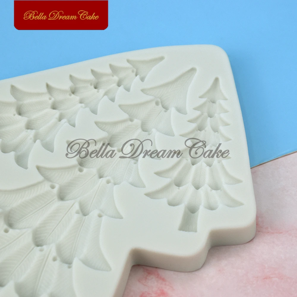 3 Christmas Tree Silicone Mold Fondant Cake Border Moulds DIY Chocolate Mould Cake Decorating Tools Kitchen Baking Accessories