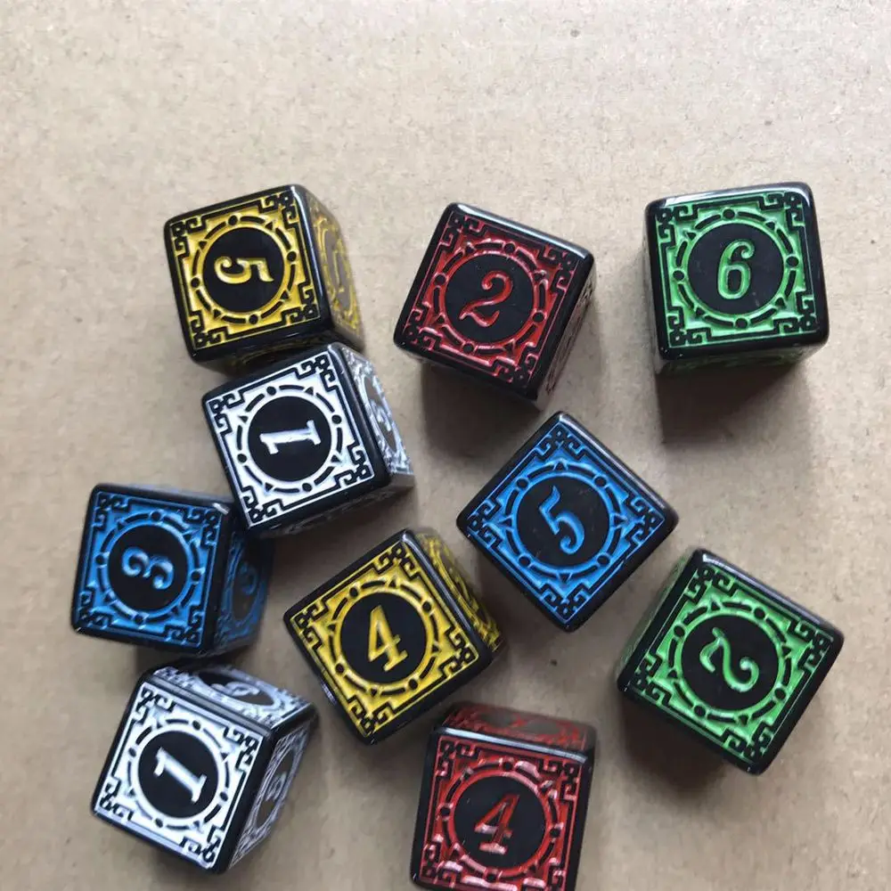 10pcs Table game Role Playing Game Polyhedral Dices Multi Sided Acrylic