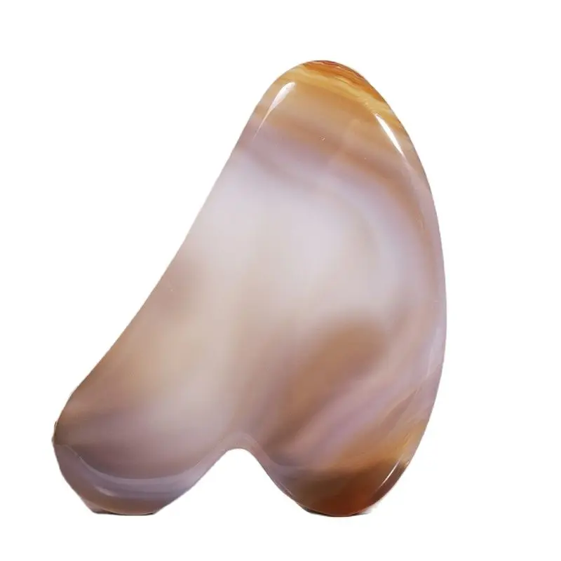 Natural Agate Face Gua Sha Tool Eye Neck Massage Acupuncture Therapy Body Skin Detox Lift Firming Crystal Stone Beauty Massager