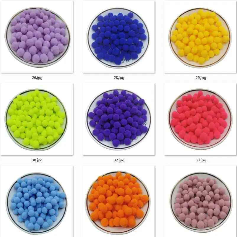 300 Uds. Mini pompón de 10mm, pompones multicolores suaves, bola de peluche esponjosa, juguetes para niños, decoración navideña hecha a mano,