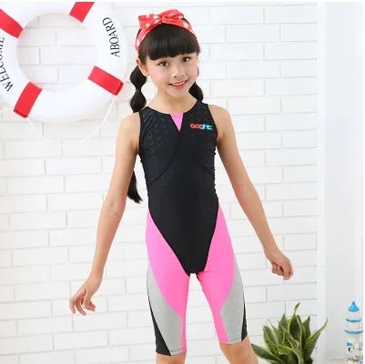 Kids Professional Swimsuit Girls Racing Swimwear One Piece Athletic Training Swimsuit Children Sports Competition Swimming Suit