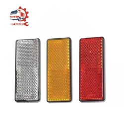 AOHEWEI 3 pcs Self Adhesive Rectangular Reflector Strips for Trailer Carvan Lorry Truck Gate Posts Fence Safety Rear Reflective