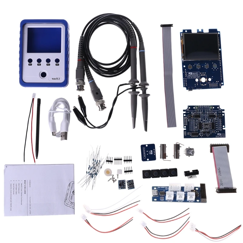 

2 Channel Oscilloscope DDS Function Generator DIY Kit TouchScreen Portable WAVE2