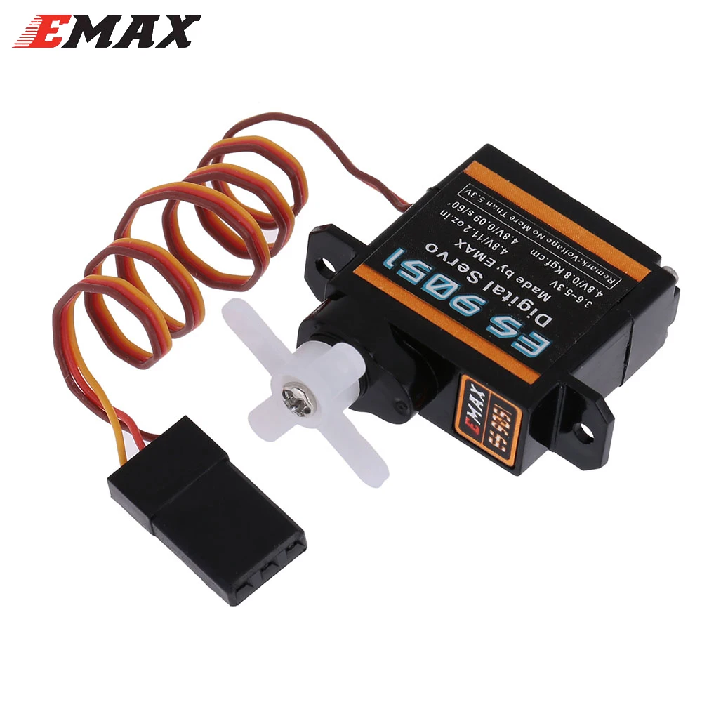 EMAX ES9051 ES 9051 4.8-5.5V 4.3g 0.8kg Gear Digital Servo Futaba JR Plug For 3D F3P Airplanes Helicopter Car RC Accessories Toy