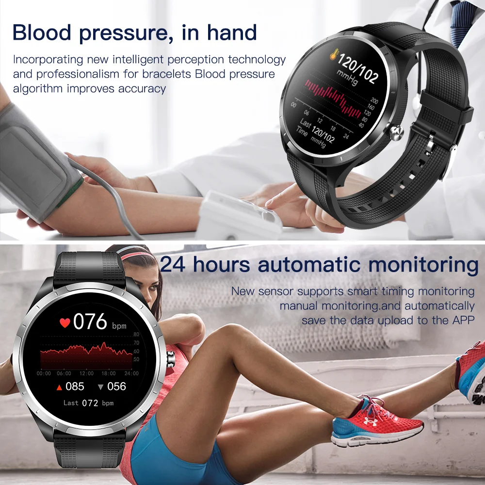 JingTider X3 ECG PPG HRV Smart Watch Heart Rate Blood Pressure SPO2 Monitoring Smart Bracelet IP67 Wateproof Wristbands Weather