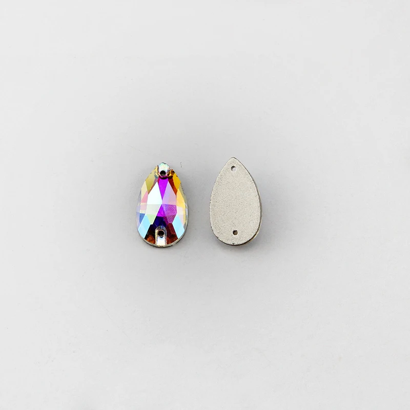 All size pear sew on rhinestone crystal ab color glas sewing 3230 drop flatback sew on stone glass for wedding dress