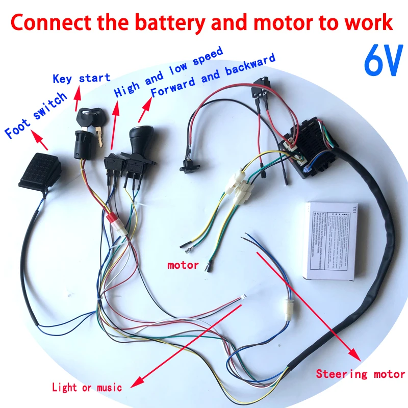 Kit D'interrupteurs Et Télécommande 2,4G Pour Voiture Enfant – Modèles RX18 6V – Démarrage Doux – Bricolage Facile