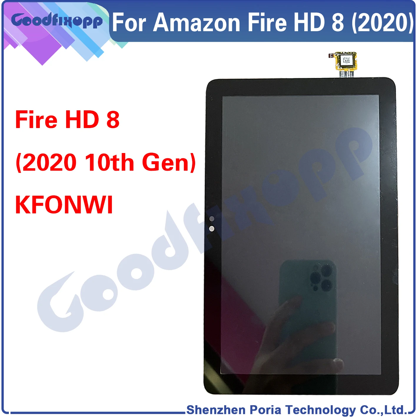 100% Test AAA For Ama zon Fire HD 8 (2020) KFONWI LCD Display Touch Screen Digitizer Assembly For Fire HD8 2020 10th Gen