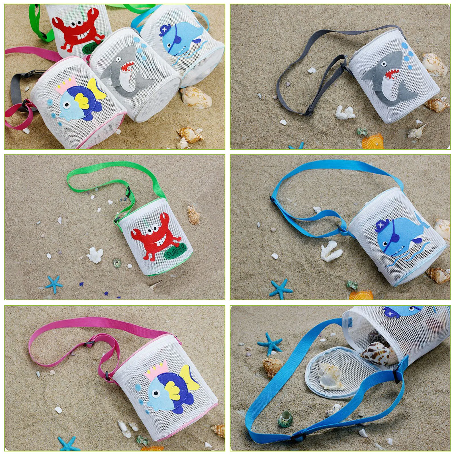 Children Sand Away Protable Mesh Bag Kids Beach Toys Clothes Towel Bag Baby Toy Storage Sundries Bags Children Toy Shell Bags