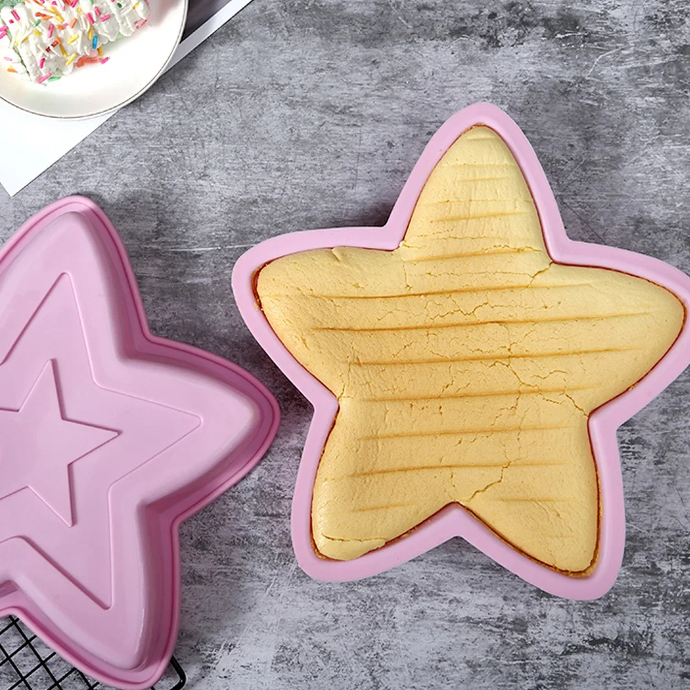 

3D Pentagram Shaped Silicone Cake Mold Baking Pan Handmade Cake Mousse Dessert Tray Fondant Chocolate Mould Kitchen Tool