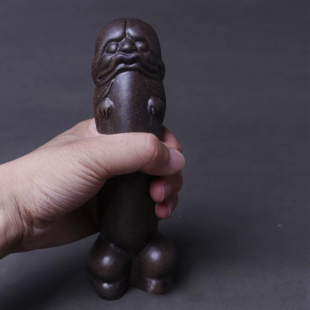 Raw Ore Purple Clay Tea Pet Penis Model Coffee Table Home Decor Featured Handmade Crafts Ornaments Home Decoration Accessories