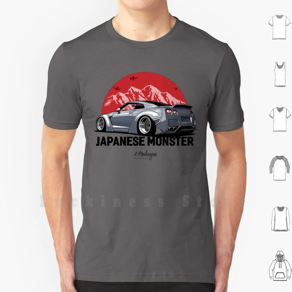 Gtr. Japanese Monster ( Grey ) T Shirt DIY 100% Cotton 6xl Cars Automotive Automobile Stance Sportcar Japan Nissan Gtr R35
