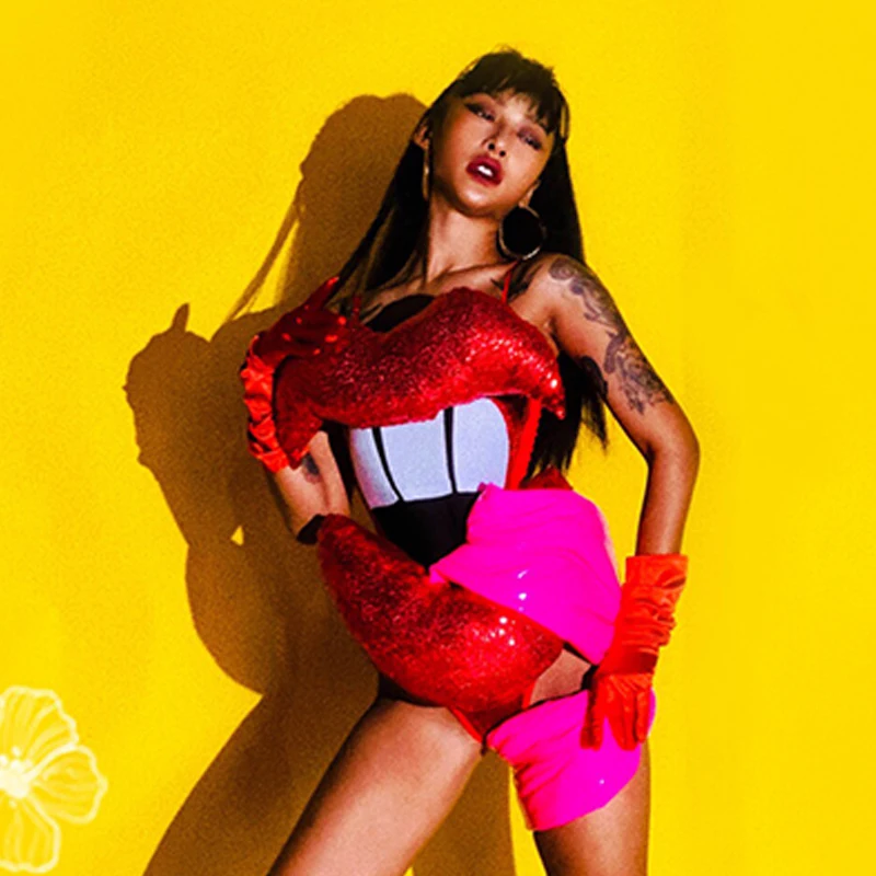 Clubwear przedstawienie taneczne kostium sceniczny dla kobiet kreatywny festiwal kreskówka Rave strój nocny Gogo Dancewear VDB3971