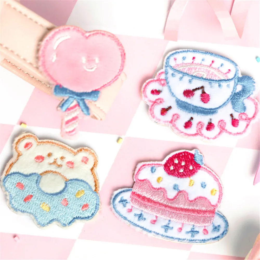 AHYONNIEX 1 Piece New Arrival Cartoon Patches Bag Jacket Jeans Cartoon Iron On Patches for Clothes Small Fabric Glue Sticker