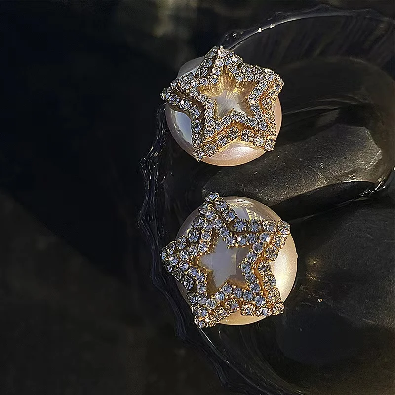 عالية الجودة موضة الاتجاه خمر الكامل الزركون ستار اللؤلؤ أقراط للنساء ، الفاخرة بسيطة وفريدة شخصية الحلو الهدايا