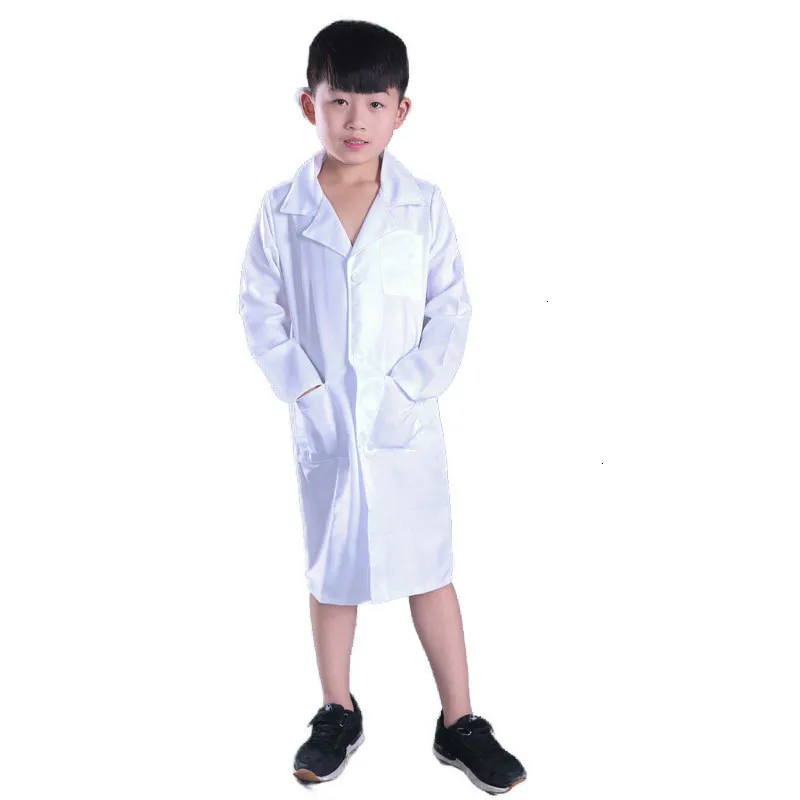 เด็กคอสเพลย์วิทยาศาสตร์สีขาว Lab เสื้อผ้าทดลองป้องกันพิเศษ Class Cosplay Doctor เครื่องแต่งกายสำหรับเด็ก