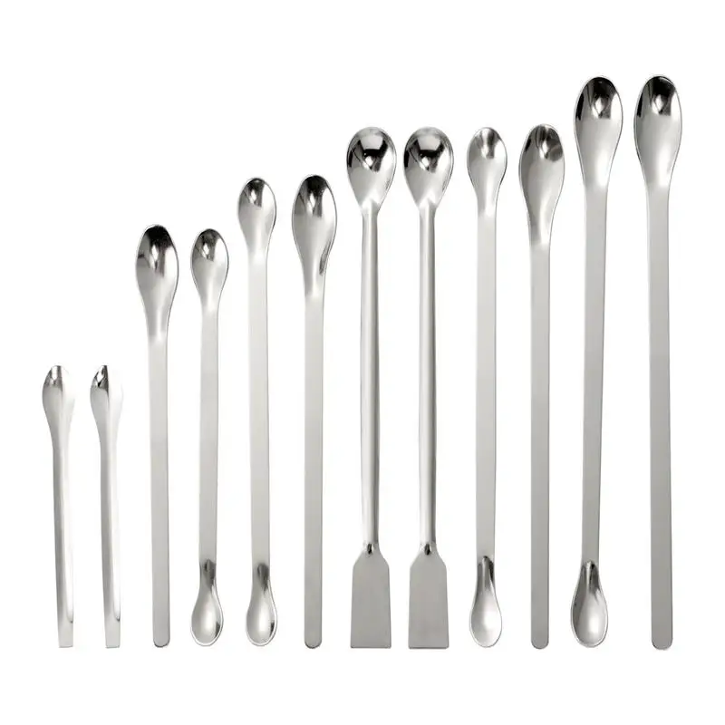 12PCS Stainless Steel Medicine Measuring Milligram Measuring Thickened Stainless Spoons Stainless Spoons Stainless Spoons