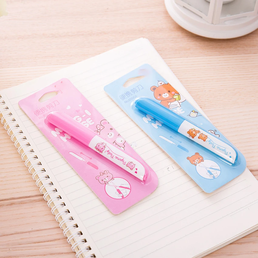 Portable Scissors Paper-Cutting Pocket Scissors Folding Safety Scissors Pen Shape