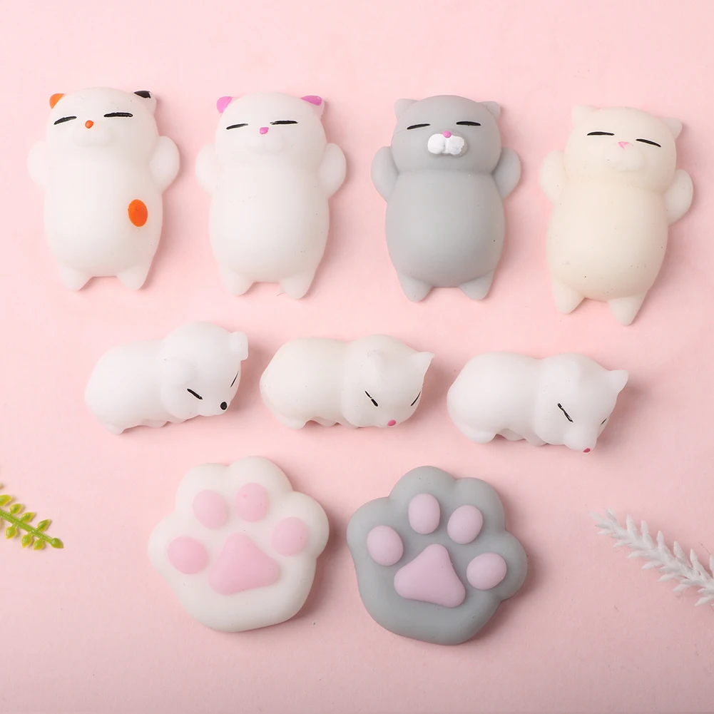 Cute Squishy Mochi Animal Stress Relief Toys Soft TPR Squeeze Pinch Funny Toys Kawaii Cat Paws Abreact Toys for Kids Adult