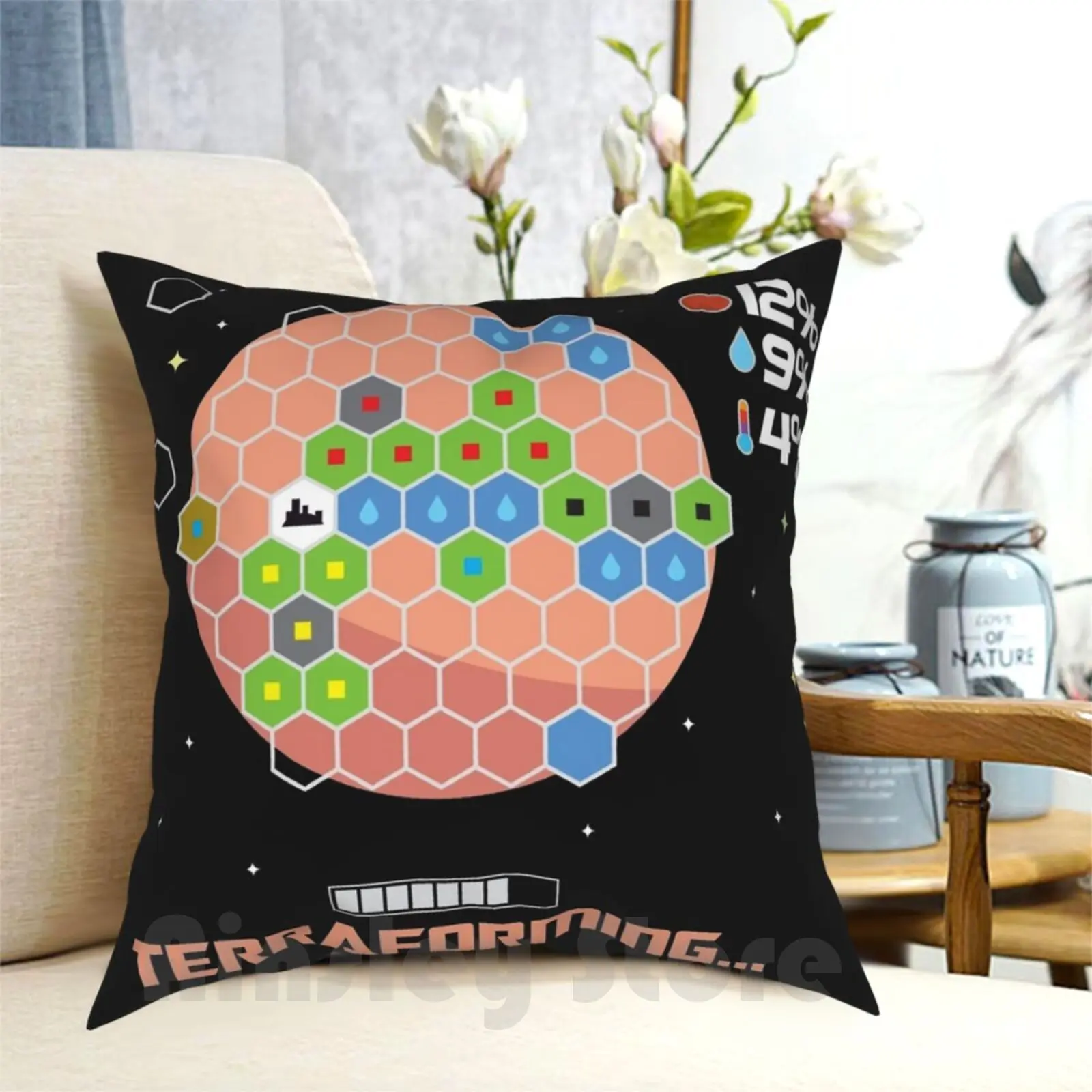 Loading Mars... Pillow Case Printed Home Soft DIY Pillow cover Games Game Board Boardgame Catan Carcassonne Terraforming