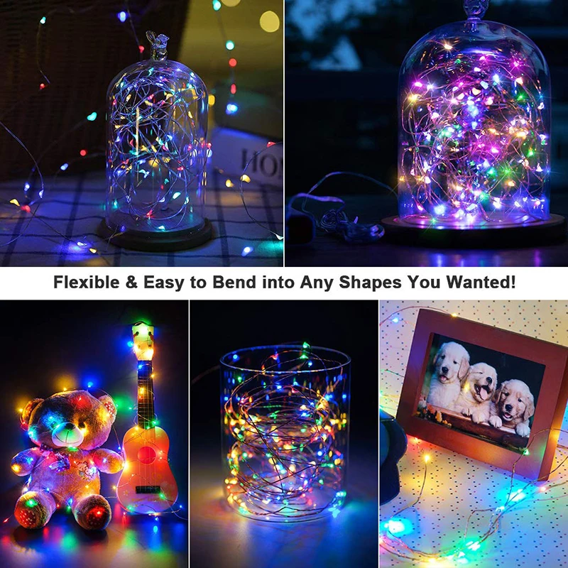 Photo Clips LED String Lights 2M 5M 10M USB Fairy Garland Light alimentato a batteria per la decorazione della camera da letto della festa nuziale