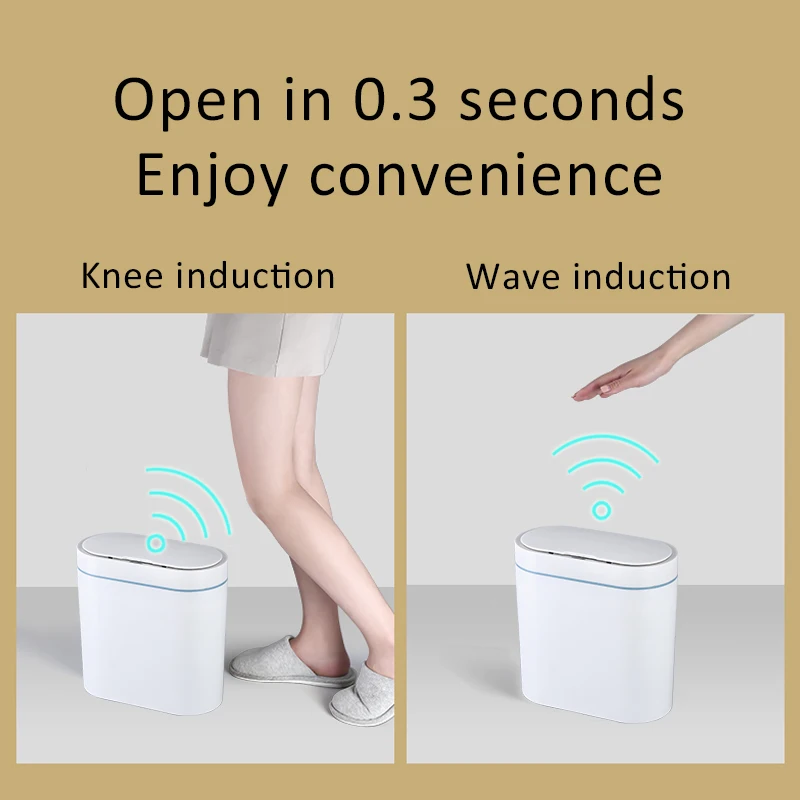 XiaoGui Smart Sensor Trash Can Electronic Automatic Household Bathroom Toilet Waterproof Narrow Seam Cubo Basura