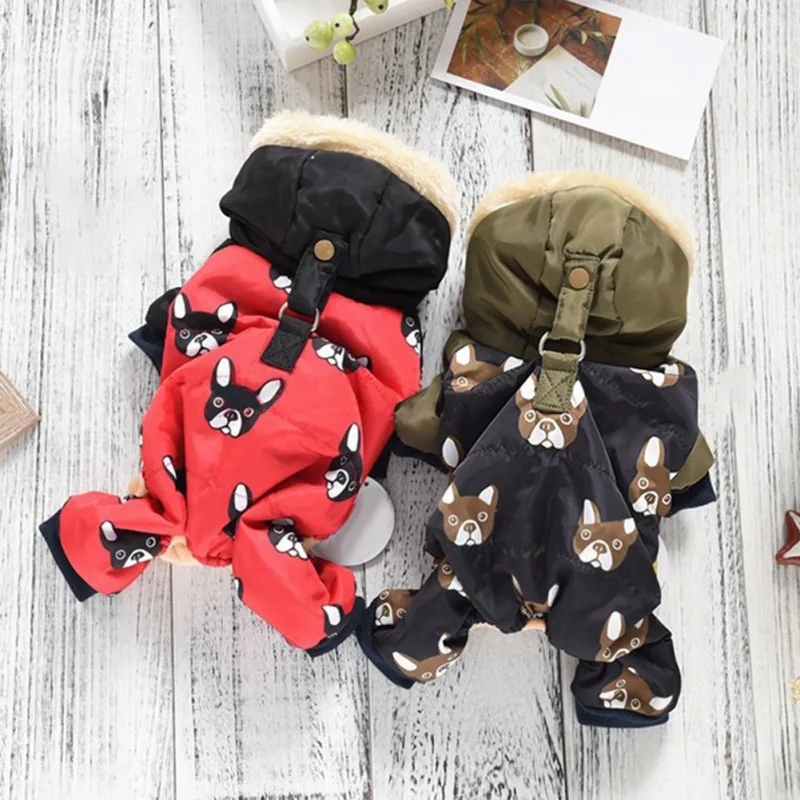 Winter Warm Dog Clothes French Bulldog Dog Costumes Snow Down Jacket Coat For Puppies Small Medium Animal Pugs Pet Cat Clothes