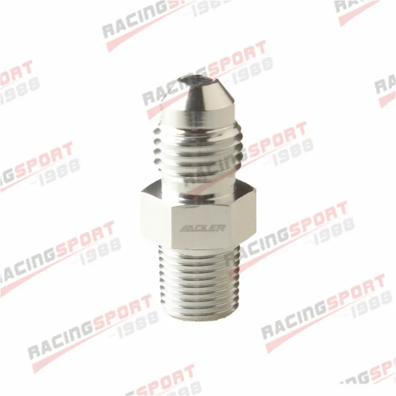 AN4 AN4 -4AN To 1/8'' NPT Straight Pipe Fuel Oil Air Fitting Adapter Silver