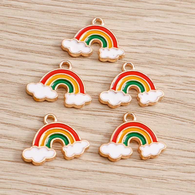 10 Stück niedliche, bunte Regenbogen-Anhänger aus Harz zum Basteln von Ohrringen, Halsketten, DIY-Schlüsselanhängern und Schmuckzubehör – Detail 9