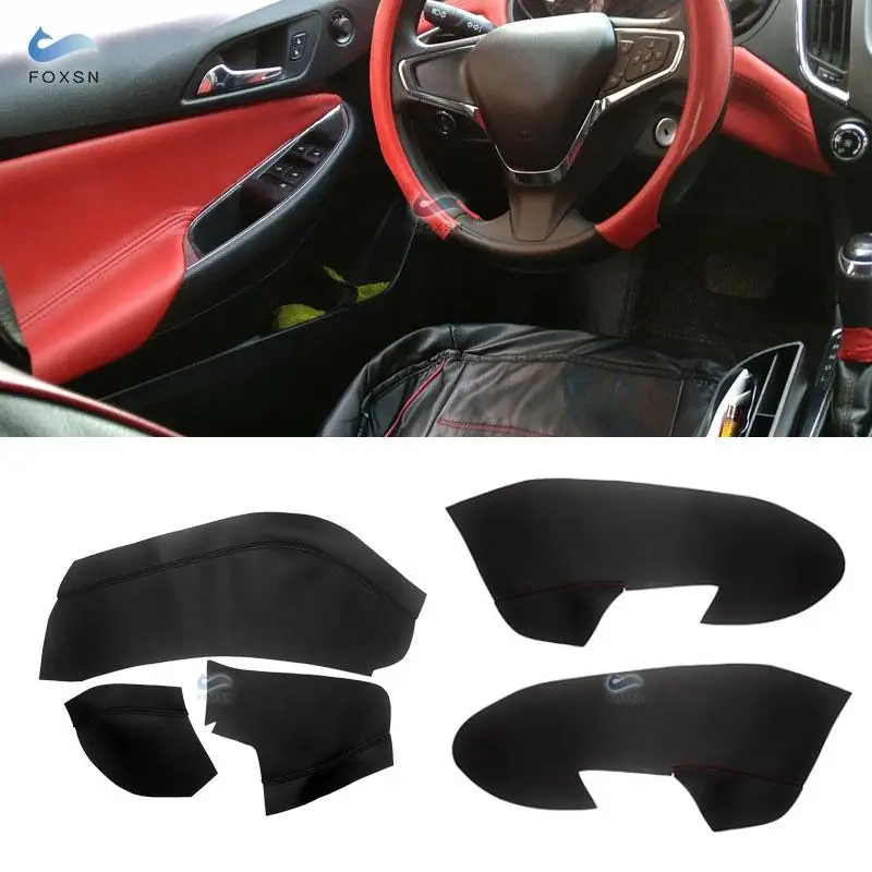

Black Microfiber Leather Center Control Dashboard Panel Cover For Chevrolet Cruze 2017 2018 Car Door Handle Panels Inner Trim