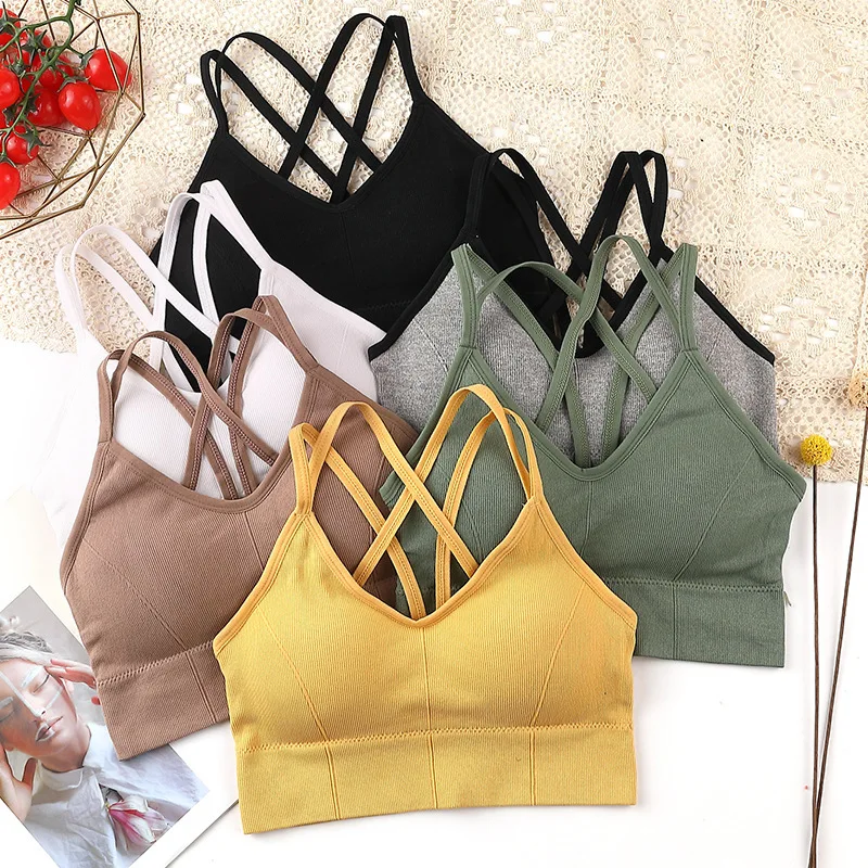 Breathable Sports Bra Anti-sweat Fitness Top Seamless Bra Shockproof Crop Top Women Push up Sport Bra Gym Workout Top