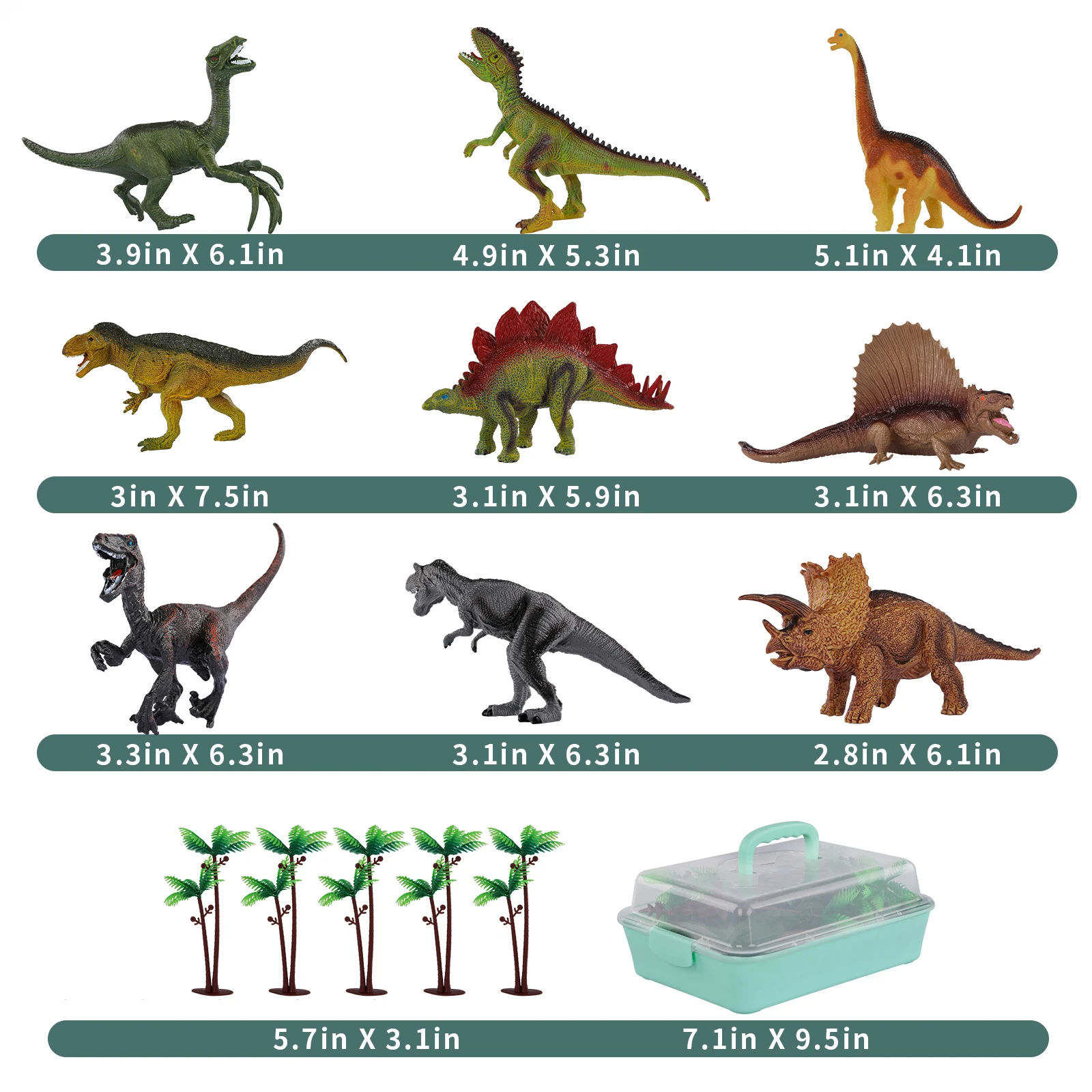 TEMI-dinosaurios de juguete para niños, figuras de animales de la selva, minifiguras, juguetes educativos para niños