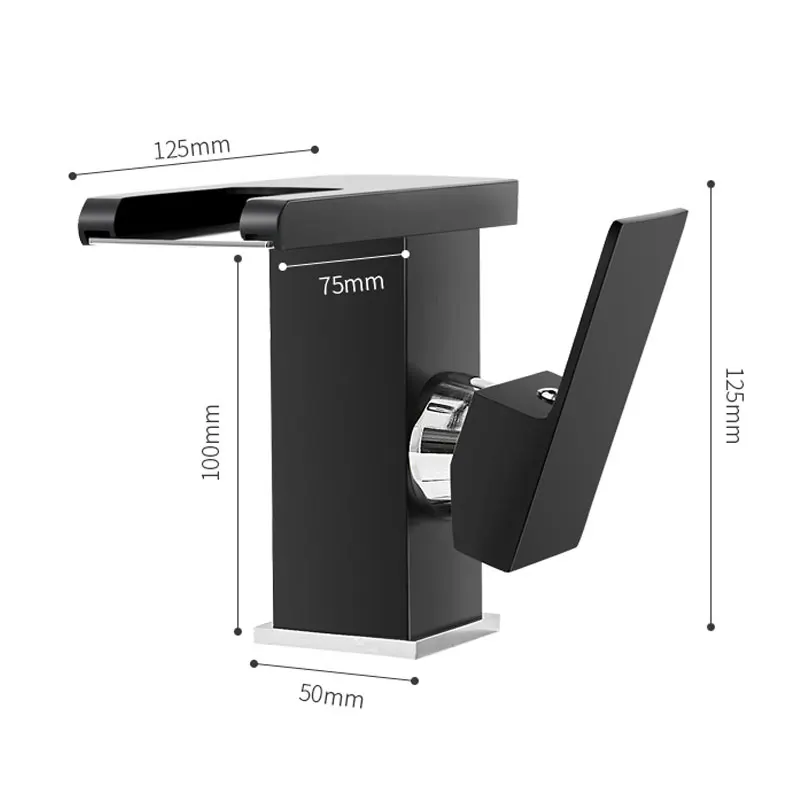 Imagem -05 - Dookole Led Cachoeira Torneira da Bacia do Banheiro Único Punho Misturador de Água Fria e Quente Pia da Mudança Cor Rgb Alimentado por Fluxo Água