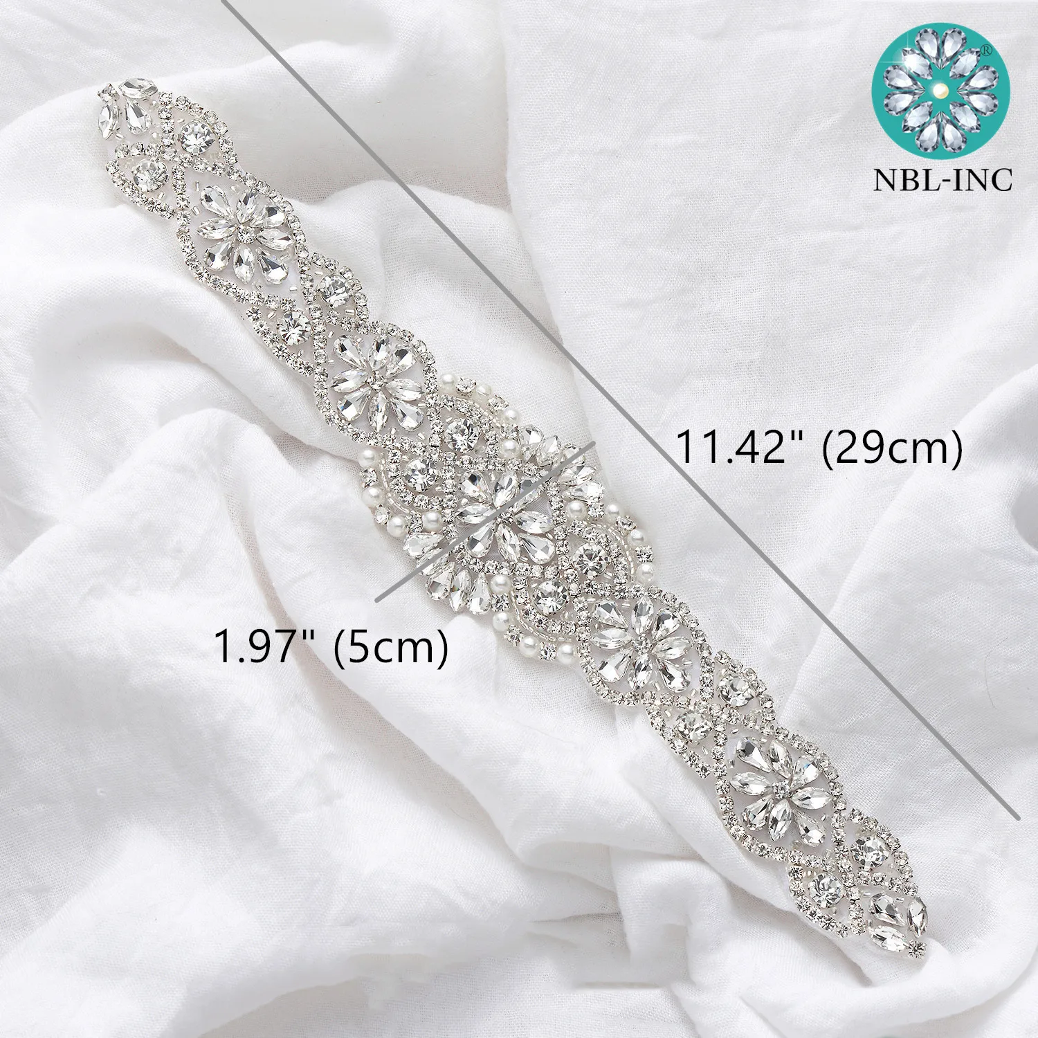 (1PC) Bridal dress belt wedding with silver crystals rhinestone applique sash belts No Ribbon for wedding dress WDD0152-WDD0403