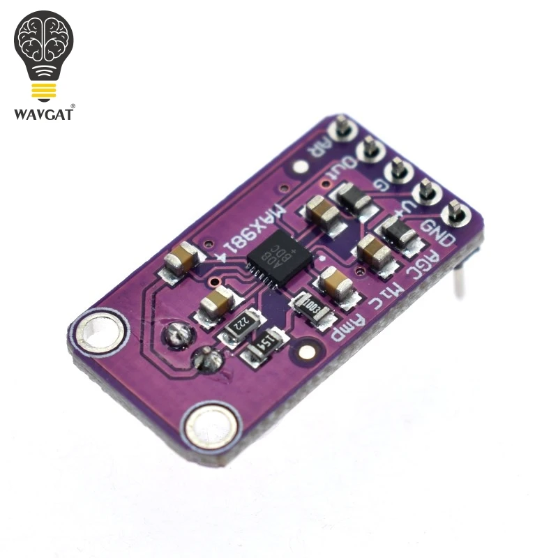 WAVGAT MAX9814 Microphone AGC Amplifier Board Module Auto Gain Control for Arduino Programmable Attack and Release Ratio Low THD