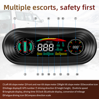 BigBigRoad Car OBD2 HUD Head Up Display Smart GPS Slope Meter Speedometer Overspeed Warning Gauge Digital Multi-Function