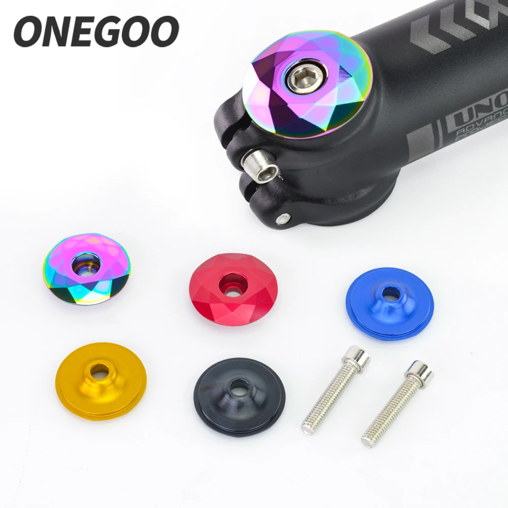 Onegoo Aluminum alloy Road Mountain Bike Bicycle M6x30 Headset Top Stem Cap For 28.6/31.8 Steerer Front Fork