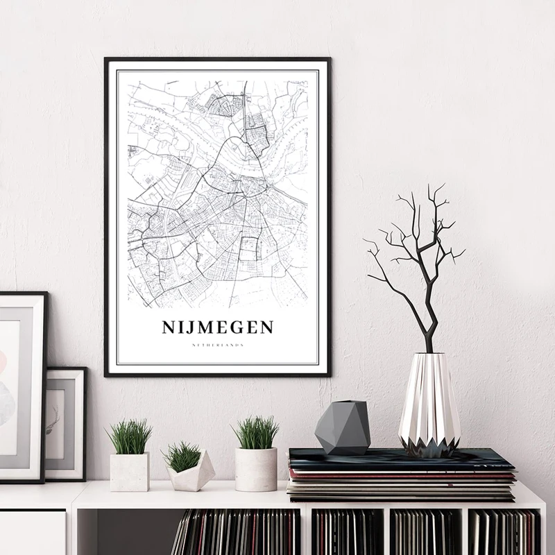 Netherlands Map Poster Prints Amersfoort,Dordrecht , Haarlem,Nijmegen,Delft Maps Canvas Painting Pictures Office Wall Art Decor