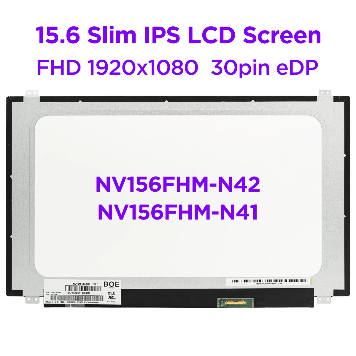 tela lcd para laptop ips 156 nv156fhm n42 v80 fit nv156fhm n41 n42 b156han061 fhd 1920x1080 painel de exibicao led 30 pinos edp 01